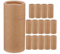 KHBUAB Lot de 15 Boîtes Rondes en Papier Kraft avec Couvercle pour Emballage et Rangement Multifonctionnel D'objets Petits et Thé, Capacité 30ml, Tube Laminé Facile à Transporter