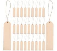 KHBUAB Lot de 30 Marque-pages Soi-même en Bois Naturel avec Corde de Jute, Accessoires pour Cérémonies et Fêtes, Matériel de Bricolage Décoratif