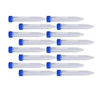 KHBUAB Lot de 30 Tubes à Essai en Plastique de 15 Ml avec Bouchons à Vis, Adaptés pour Centrifugeuse Basse Température et Stockage Biochimique en Laboratoire