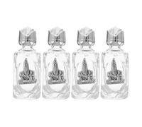 KHBUAB Lot de 4 Petites Bouteilles en Verre de 16ml pour Eau Bénite avec Design Élégant de Rose, Rechargeables et Multifonctionnelles, pour Prières à L'autel ou Voyages