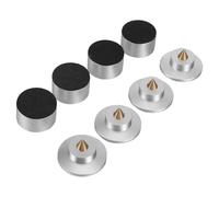 KHBUAB Lot de 4 Pieds d'Isolation pour Haut-Parleurs en Alliage d'Aluminium, Amortisseurs Audio Anti-Vibrations pour Enceintes, Réglage Fin pour Équipements HiFi et Home Cinéma, Finition