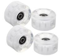 KHBUAB Lot de 4 Set de Set de Roues Lumineuses pour Patins à Roulettes Double Rangée en Pu, Clignotantes et Résistantes, Adaptées pour Skateboards et Rollers en Intérieur et Parcs