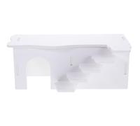 KHBUAB Maison Escalier à Échelle en et pour d'Inde Hamster Cochon PVC Repenser Blanc, Résistante et Confortable pour Dormir et Se Reposer, Nid Sécurisé Intégré