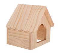 KHBUAB Maisonnette en Bois Naturel pour Hamster et Cobaye, Habitat Sécurisé et Solide, Cabane Multi-Usage pour Petits Animaux de Compagnie, Plateforme de Nourrissage Adaptée en Bois