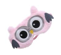 KHBUAB Masque de Sommeil en Tissu Rose Adorable Forme Chouette, Confortable et Ajustable, Pause Après le Déjeuner