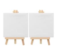 KHBUAB Mini Chevalets Décoratifs pour Étudiants en Art et Amateurs de Peinture à L'huile Ensemble de 2 en Bois Toiles Blanches Multifonction et Détente pour Peinture