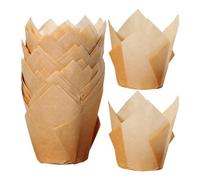 KHBUAB Moules à Muffins Tulipe Pratique et Sûr en Papier Alimentaire Lot de 50 Forme Décorative Délicate en Boulangerie ou Stand de Vente