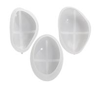 KHBUAB Moules de en résine silicone pierre 3pcs, forme galets, couleur blanc, flexibles, pour création DIY bijoux et porte-clés