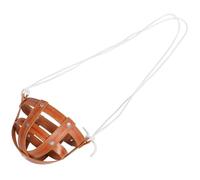 KHBUAB Muselière en Cuir Marron pour Cheval et Bétail, Sûre et Confortable, Empêche la Mastication Indésirable, pour Pâturage et Utilisation en Ferme