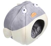 KHBUAB Nid Chaud pour Animaux de Compagnie de Poisson-Globe Semi-fermé, Lit pour Chat Confortable et Douillet en Coton PP et Flanelle, Décoration Intérieure
