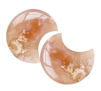 KHBUAB Ornements Taille 4,5-5,5 Cm en Pierre de Naturel de Lune 2pcs, Décoration Élégante Maison Décoration Intérieure