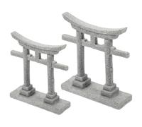 KHBUAB Ornements Torii Réalistes 2 Pièces pour Aquarium Eau Douce, Décoration Créative et Miniature pour Micro-paysages et Accessoires Aquarium Japonerie