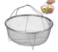 KHBUAB Panier à Frire en Acier Inoxydable 23 CM Grille et Support Vapeur, Conçu pour Cuisson Vapeur et Égouttage d'Aliments comme Poulet et Petits Poissons