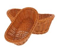 KHBUAB Paniers en Plastique Imitation Rotin Corbeilles Tissées Réutilisables Lot de 2 pour Rangement la Cuisine pour Fruits et Aliments L'hôtel