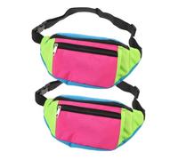 KHBUAB Paquet Banane Rétro Ceinture Ajustable avec Design Multipoche 2 Pièces en Polyester Résistant aux Rayures pour Activités de Plein Air et Cyclisme