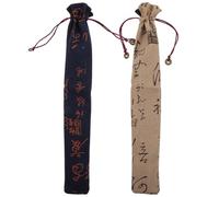 KHBUAB Paquet de Rangement pour Éventail Pliant en Lin 2pcs, Style Ancien Chinois, Portable et Pratique pour Transporter un Petit Éventail à Main