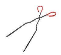 KHBUAB Pinces à Feu Longues en Métal Noir pour Cheminée et Barbecue, Protection à Longue Portée, Accessoires Polyvalents pour Foyer Extérieur et Feu de Camp