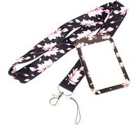 KHBUAB Porte-cartes Pratique avec Surface Transparente Anti-rayures en Polyester et Plastique, Pochette Porte Badge Noir pour Carte de Bus et Clés