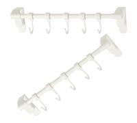 KHBUAB Porte-serviettes Lot de 2 Pièces de Porte D'armoire en Plastique Blanc 5 Crochets Robustes, Organisateur Cuisine Polyvalent pour Placard Cuisine et Buanderie
