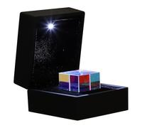 KHBUAB Prisme Optique Carré Décoration Scientifique et Éducative en Verre avec Coffret, Arc-en-Ciel, Facile à
