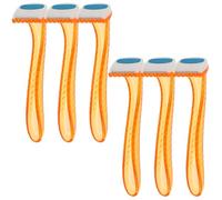 KHBUAB Rasoirs Féminins Jetables Facile à Utiliser et Portable en Acier Inoxydable et Abs Lot de 6 Couleur Aléatoire pour Épilation des Poils Intimes, des Bras Jambes