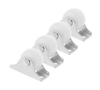 KHBUAB Roulettes Fixes en Pp et Acier Inoxydable Petites Blanches 4pcs Installation Facile, Glissement Silencieux pour Meubles pour Tiroirs et Armoires à Domicile