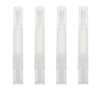 KHBUAB Stylo à Huile pour Cuticules Vide Multifonction 4ml Pinceau Abs Blanc 4 Pièces pour Huiles Essentielles et Croissance des Cils