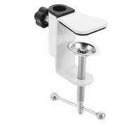 KHBUAB Support de Lampe de Bureau en Alliage D'aluminium avec Pince Ajustable 4,5 Cm, Base Métallique Blanche Perle, Bras Rotatif 360°, Compatible Lampe LED et Diffuseur D'huiles