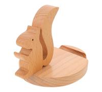 KHBUAB Support Téléphone Bois Naturel Écureuil Support Smartphone Stable Antidérapant pour Bureau et Maison Accessoire Compact et Décoratif pour Utilisation sans Mains