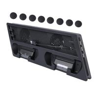 KHBUAB Support Vertical Console Pro Noir Ventilateur et Station de Recharge | Abs, Deux Ports de Charge, Hub USB et Souris Clavier, Prévention Surchauffe
