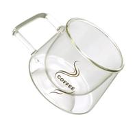 KHBUAB Tasse à Café Saint-valentin en Verre Borosilicate Double Paroi Poignée Antibrûlure Lisse pour Café Créative