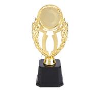KHBUAB Trophée de Compétition en Plastique Doré avec Base Noire, Design Créatif de 19,5 Cm pour Cérémonie D'appréciation et Remise de Médailles Scolaires Réutilisable