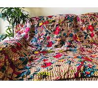 KHC Tribal Asian Textiles Couvre-lit Kantha fait à la main Motif oiseaux Taille 228,6 x 274,3 cm