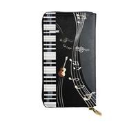 KHDKLXOHZ Élégant portefeuille en cuir synthétique avec motif de piano pour femme - Grande capacité - Porte-cartes pour téléphone portable - Porte-cartes de crédit - Pochette classe pour homme et