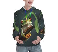 KHDKLXOHZ Sweat à capuche à manches longues pour femme - Imprimé grenouille d'arbre de paix - Élégant - Ample - Décontracté - Avec grande poche - Pour adolescentes et femmes, 3D, XL