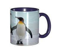 KHDKLXOHZ Tasse en céramique double couleur pingouin mignon - Motif 3D 325 ml Tasse à café et à thé, tasses en céramique bicolore