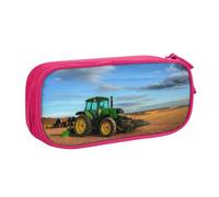 KHDKLXOHZ Trousse à crayons de grande capacité avec compartiments et fermeture éclair - Motif tracteur agricole - Pour l'école, les étudiants, les filles, les garçons, les femmes, les hommes, rose, 3