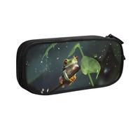 KHDKLXOHZ Trousse à crayons de grande capacité avec fermeture éclair et motif grenouille d'arbre de la paix avec compartiments pour l'école, les étudiants, les filles, les garçons, les femmes, les