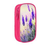 KHDKLXOHZ Trousse à crayons de grande capacité avec fermeture éclair - Motif fleur de lavande - Pour l'école, les étudiants, les filles, les garçons, les femmes, les hommes, rose, 3 D, Cartable