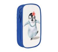 KHDKLXOHZ Trousse à crayons de grande capacité avec motif pingouin portant des fleurs - Trousse à crayons avec compartiments à fermeture éclair - Pour l'école, les étudiants, les filles, les garçons