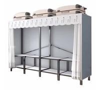 KHDONT Penderie Push-Pull Penderie Placard Sans Installation Pliable Cadre en Acier Structure de Rangement Femme Grande Armoire à Suspendre Tulle Placard Penderie