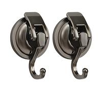 Khdrvok Lot de 2 supports de couronne, plastique ABS et caoutchouc TPU, faciles à installer et à enlever, pas de trou perforé, plaqué noir, super ventouse pour décoration de guirlande
