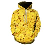 KHDSTYLK Jaune Fruit Banana Chips 3D Hoodie Étudiant Casual Sweat Party Fashion Sweat Sweat