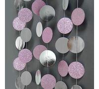 KHDULQ 2 Pièces 4 Mètres Guirlande de Papier Rond,Wedding Decorations Paper Garland,Décoration de fête pour Anniversaire, Mariage, Carnaval,Bannière Fête d'anniversaire Mariage Célébration