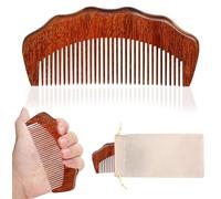 KHDULQ 2 Pièces Peigne Accouchement, Tout Naturel Peigne Bois, Avec Sac en Tissu Peigne Cheveux Bouclés, Enceinte, pour les Futures Mamans Lors de Leur Première Grossesse