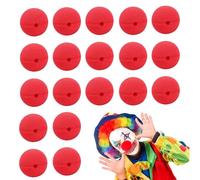 KHDULQ 20 Pcs Nez de Clown, Clown Cosplay Nez, Durable Confortable Clown Nez, Nez de Clown en éPonge Rouge, pour Jour du Nez Rouge, Carnaval et Diverses Occasions Faire Fête