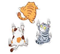 KHDULQ 3 Pièces Autocollant de Chat pour Voiture, Stickers Kawaii Humour Scratch Pet, Convient aux Voitures, Camions