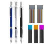 KHDULQ Paquet de 8 Porte Mine Set, 3 Porte Mines Livré Avec 2 Boîtes de Recharges Noires et 3 Boîtes de Recharges Couleurs, Materiel Dessin, pour Dessin Esquisse Illustration écriture