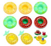 KHDULQ Porte Gobelet Piscine 8 Pièces Porte-Boissons Gonflable 19CM Porte-Boissons Piscine Gonflable Quatre Sortes de Fruits Accessoire Piscines,pour la Piscines,la Plage et Les Fêtes Hawaïennes