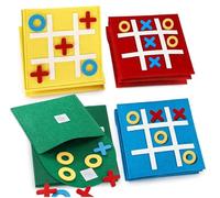 KHDULQ Tic Tac Toe 12 Pièces Mini Jeu de Société en Feutre 4 Couleurs Jeux Tic Tac Toe pour Enfants pour Enfants, Convient aux Activités en Classe, aux Fêtes, aux Jeux à Thème